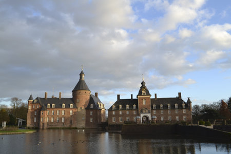 water castle in Germanyのeditorial素材