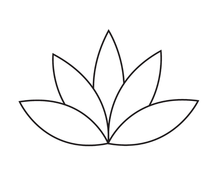 black outline simple lotus or water lily flower vector iconのイラスト素材