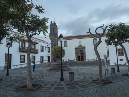 Santa Cruz de la Palma, La Palma, Canary Islands, Spain, December 30, 2019: Old baroque chuch of Iglesia de San Francisco in the center of Santa Cruz De La Palma.のeditorial素材