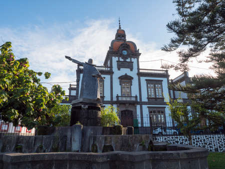 Arucas, Gran Canaria, Canary Islands, Spain December 13, 2020: Building of Heredad de Arucas y Firgas, palace in spanish colonial style at old town center of Arucasのeditorial素材