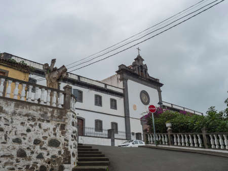 Teror, Gran Canaria, Canary Islands, Spain December 21, 2020: View of Cistercian Monastery of Teror center of historic town, traditional spanish colonial architectureのeditorial素材