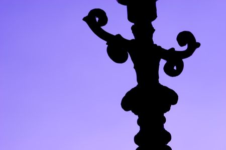 lamp post with ornamentsの写真素材