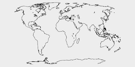 world map vector. isolated on gray backgroundのイラスト素材