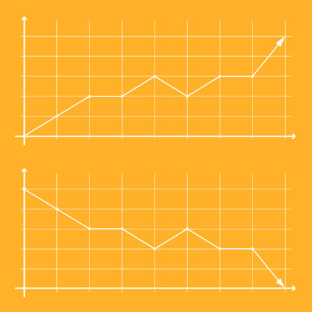 Set of different graphs and charts. Infographics and diagnostics, charts and schemes. Business charts and graphs infographic elementsのイラスト素材