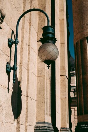 Old european city street lights