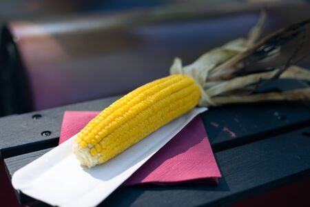 Freshly prepared corn on the cob