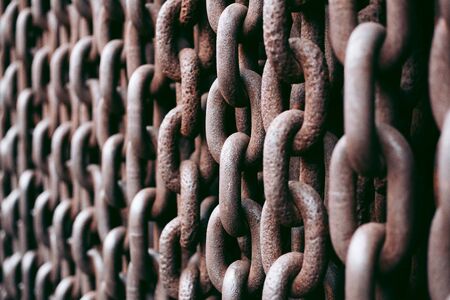 Rusty old chain background textureの写真素材