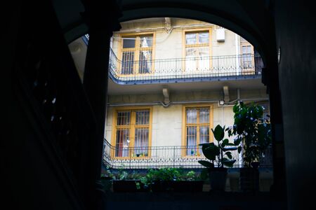 Old beautiful european style buildingの写真素材