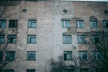 Old ruined house in Pripyat in Chernobylの写真素材
