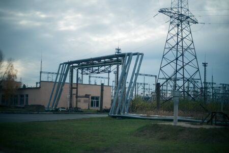 Power plant buildings in Pripyat in Chernobyl