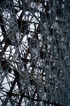 Power plant Duga in Pripyat in Chernobyl. Soviet secret radio tower for intercepting a signal
