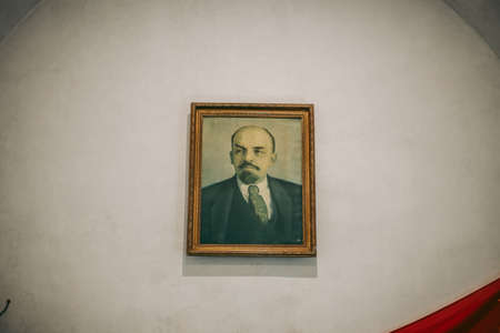 Soviet portrait of Lenin on the wallのeditorial素材