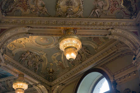 Old-style richly framed renaissance cafe designのeditorial素材