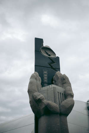 Monument in Pripyat in Chernobyl