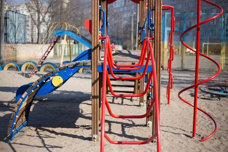 Children's playground in the yard in Kiev in Ukraine