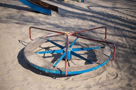 Children's playground in the yard in Kiev in Ukraineの写真素材