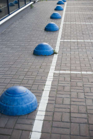 anti parking concrete stone in the cityの写真素材