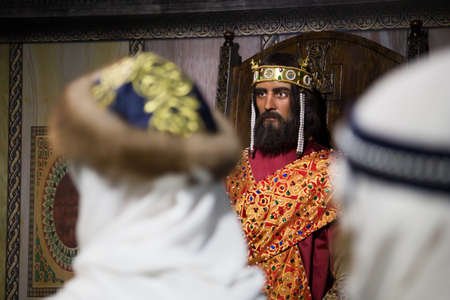 Kyiv, Ukraine 09.01.2020: A wax sculpture of the emperor of the Byzantine Empire Constantine VII Porphyrogennetos or Porhyrogenitus (the Purple-born)のeditorial素材