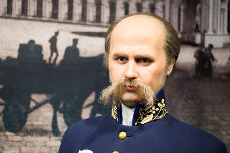 Kyiv, Ukraine 09.01.2020: A wax sculpture of the Taras Hryhorovych Shevchenkoのeditorial素材