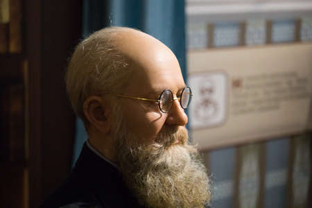 Kyiv, Ukraine 09.01.2020: A wax sculpture of the Mykhailo Serhiyovych Hrushevsky