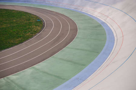 Professional outdoor cycling track at the stadiumの写真素材