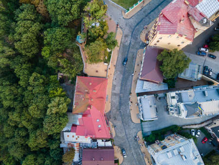 Aerial view of the historical center of the capital of Ukraine - Kievの写真素材