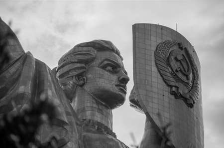 Soviet Monument Motherland in the center of Kiev