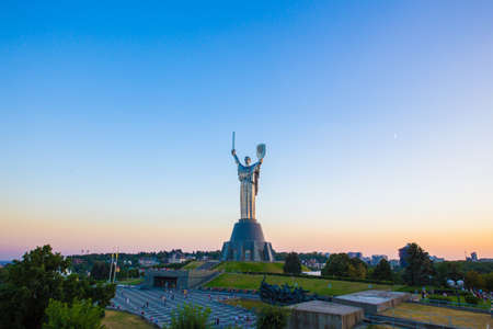 Soviet Monument Motherland in the center of Kievのeditorial素材