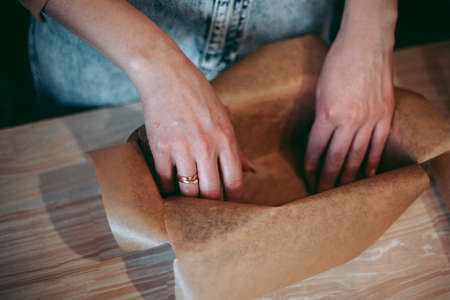 The baking process of baking pies and cookies in the kitchen