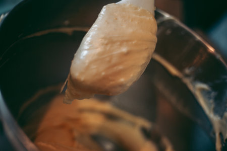 The baking process of baking pies and cookies in the kitchenの写真素材