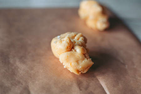 The baking process of baking pies and cookies in the kitchenの写真素材