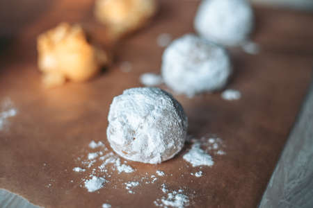 The baking process of baking pies and cookies in the kitchen