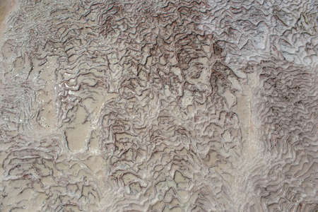 Carbonate mineral left by the flowing of thermal spring calcite-laden waters in Pamukkale