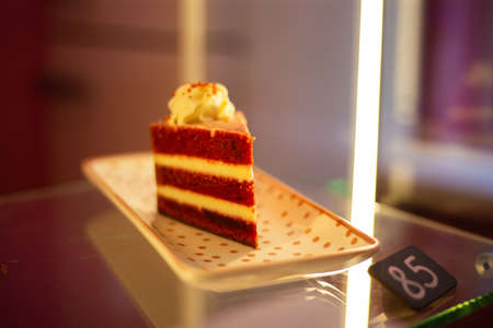 Sweets on a plate in the confectionery shop