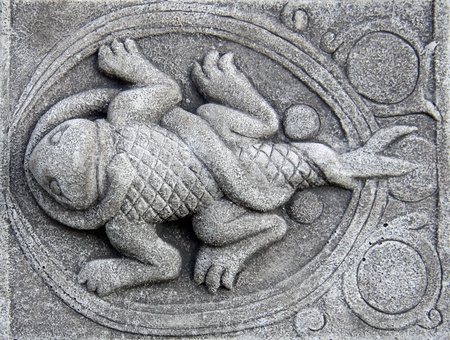 Ancient relief of the zodiac scorpio の写真素材