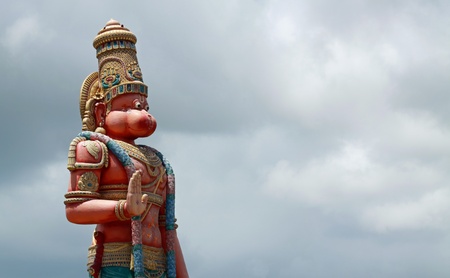 Tallest statue of the hinduism god Hanuman outside of India - Hanuman Murti, Trinidad with copy spaceの写真素材
