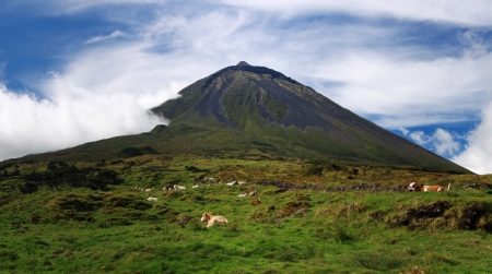 Volcano Mount Pico at Pico island  Azores islands  03の写真素材