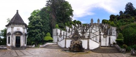 Panorama of Bom Jesus do Monte in Braga, Portugalの写真素材