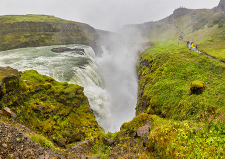 Waterfall Gullfoss in Icelandの写真素材