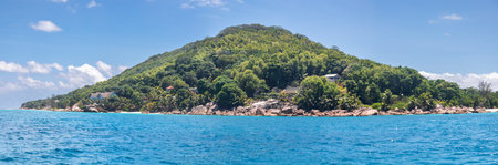 North Coast of La Digue, Seychelles near Beach Anse Severeの写真素材