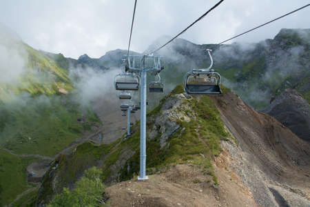 Funicular in the mountains in Krasnaya Polyana Sochi.Russia.