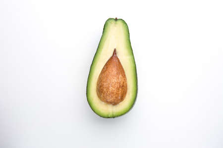 Half Avocado on a white background