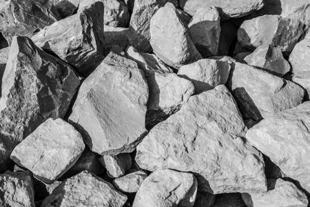large natural stones piled up in the bright sun