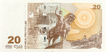 20 georgian lari bank note full frame reverseの写真素材