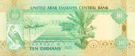 10 united arab emirates dirham bank note full frame reverse