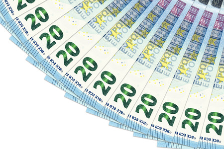 heap of 20 euro bank notes
