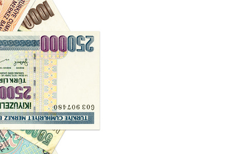 turkish inflation lira money from different timesの写真素材