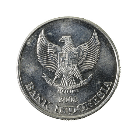 500 indonesian rupiah coin (2003) reverse isolated on white backgroundの写真素材