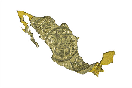 ten mexican peso coin (1998) in shape of mexico
