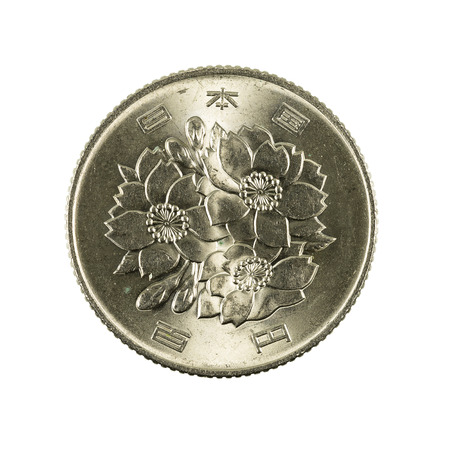 100 chinese fen coin reverse isolated on white background